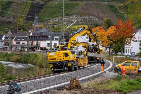 Reconstruction in the Ahr Valley, after the flood of July 2021, restoration of the railway