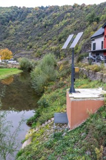 Reconstruction in the Ahr Valley, after the flood of July 2021, level measurement point on the