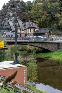 Reconstruction in the Ahr Valley, after the flood of July 2021, level measurement point on the