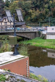 Reconstruction in the Ahr Valley, after the flood of July 2021, level measurement point on the