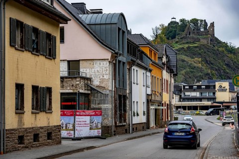 Reconstruction in the Ahr Valley, after the flood of July 2021, buildings that have not yet been