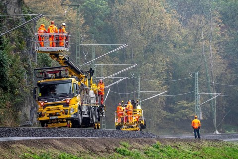 Reconstruction in the Ahr Valley, after the flood of July 2021, restoration of the railway