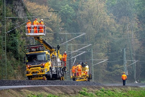 Reconstruction in the Ahr Valley, after the flood of July 2021, restoration of the railway