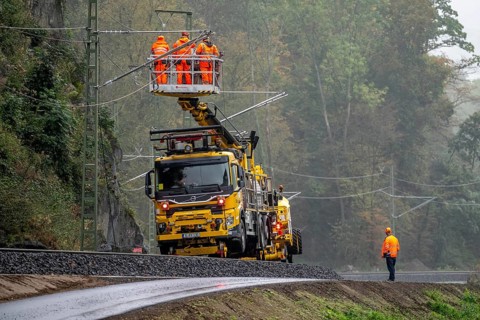 Reconstruction in the Ahr Valley, after the flood of July 2021, restoration of the railway