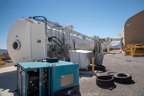 Las Vegas, Nevada - The Hyperloop One test site in the desert north of Las Vegas. The company had
