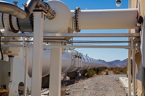 Las Vegas, Nevada - The Hyperloop One test site in the desert north of Las Vegas. The company had