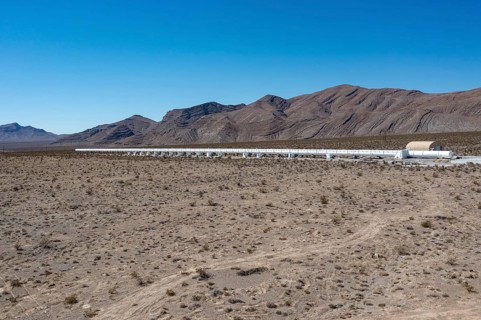 Las Vegas, Nevada - The Hyperloop One test site in the desert north of Las Vegas. The company had