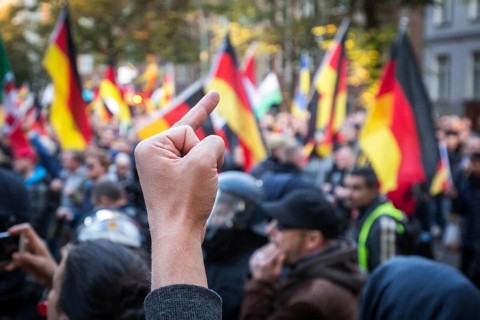 DEU Germany Germany Berlin Right demonstration 'We for Germany' passes through Berlin-Mitte. A