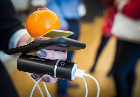 ITA Italy Castelfalfi A participant during a conference for tourism managers with smartphone, power