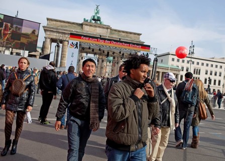 Celebration scenes on the eve of the 20th anniversary of German unity in Berlin