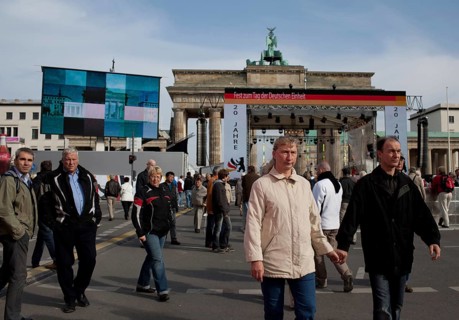 Celebration scenes on the eve of the 20th anniversary of German unity in Berlin