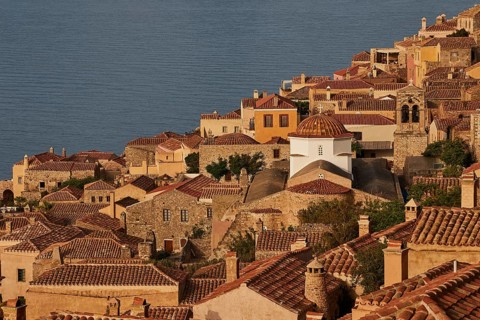 Soft morning light, Holy Church of the Virgin Mary Myrtidiotissa (or Critikias), picturesque town