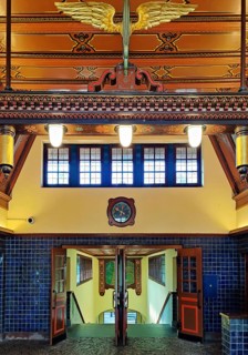 Dahlem-Dorf subway station, interior view of the heritage-protected station building,