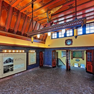 Dahlem-Dorf subway station, interior view of the heritage-protected station building,