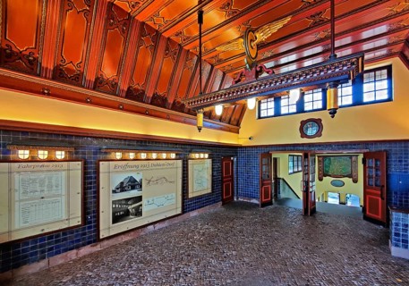 Dahlem-Dorf subway station, interior view of the heritage-protected station building,