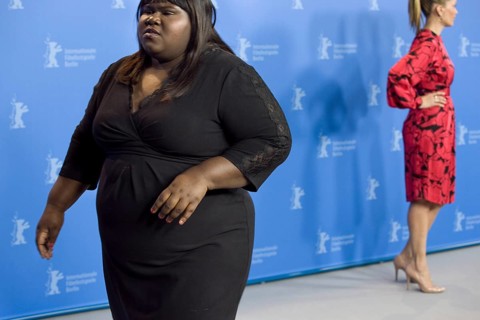 DEU, Germany, Berlin Gabourey Sidibe and Victoria Mahoney during a photo session to present their