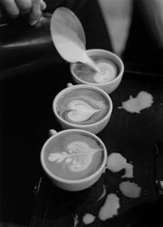 DEU, Germany, Berlin, 07.05.1999, coffee preparation at Cafe Einstein in Friedrichsstraße
