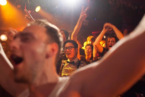 DEU Germany Germany Berlin Fans of the Burmese punk band Side Effect during their performance at
