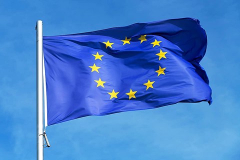 Waving flag of the European Union