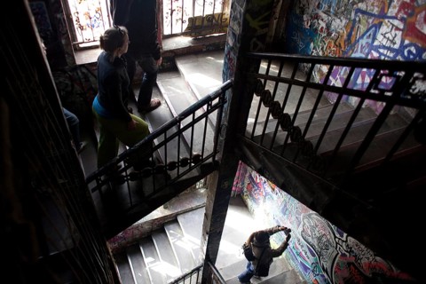 DEU Berlin Visitors to Tacheles Germany Berlin Visitors at the Tacheles building
