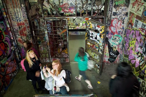 DEU Berlin Visitors to Tacheles Germany Berlin Visitors at the Tacheles building