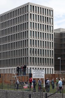 DEU Germany Germany Berlin Campact protest against data collection, espionage and surveillance in