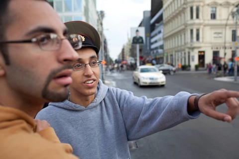 DEU Germany Germany Berlin tourists at Checkpoint Charlie
