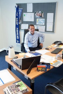 DEU Hamburg The Dane Frank Andresen, sports director of HSV, in his office in the Imtech Arena.
