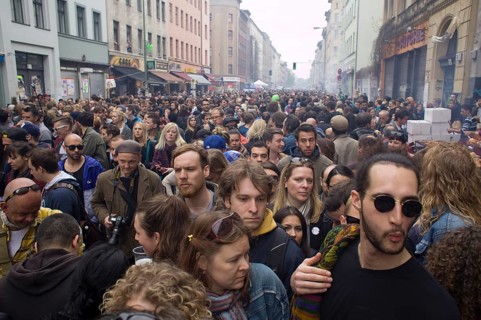 GERMANY Visitors to myfest to kick off the May 1st rally on Oranienstraße. Germany Berlin People