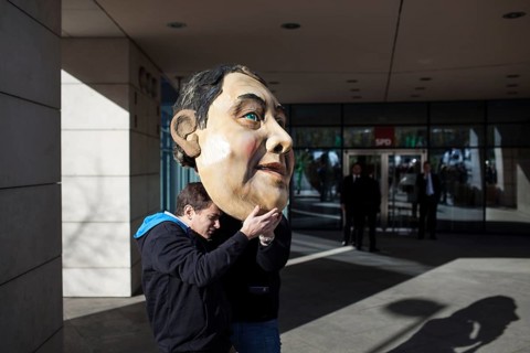 DEU Germany Germany Berlin protest action by Campact against NSA espionage in front of the SPD