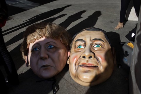 DEU Germany Germany Berlin protest action by Campact against NSA espionage in front of the SPD