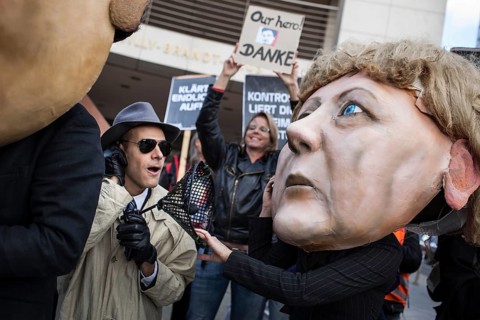 DEU Germany Germany Berlin protest action by Campact against NSA espionage in front of the SPD