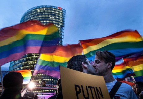 DEU Germany Germany Berlin Demonstration against homophobia and Russian legislation on Potsdamer