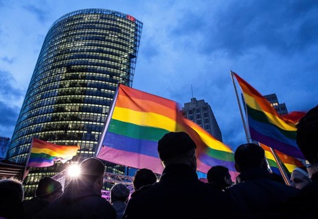 DEU Germany Germany Berlin Demonstration against homophobia and Russian legislation on Potsdamer