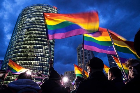 DEU Germany Germany Berlin Demonstration against homophobia and Russian legislation on Potsdamer
