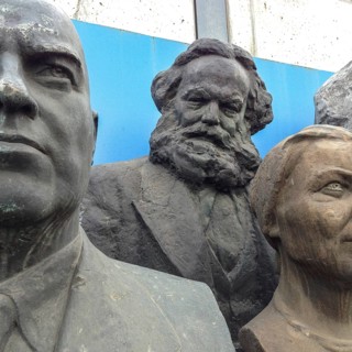 DEU Germany Germany Flensburg Sculptures made of bronze and other metals of the 'heroes from bygone