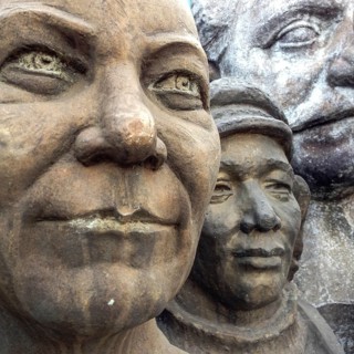 DEU Germany Germany Flensburg Sculptures made of bronze and other metals of the 'heroes from bygone