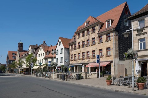 Building on Königstraße, Altstadt, Fürth, Middle Franconia, Franconia, Bavaria, Germany