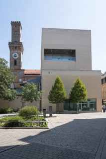 Town Hall Tower next to Ludwig Erhard Center, Fürth, Middle Franconia, Franconia, Bavaria, Germany