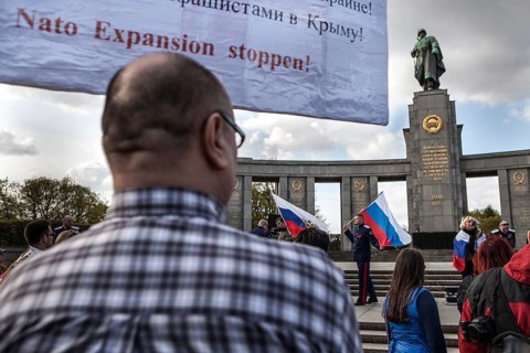 DEU Germany Germany Berlin Pro-Russian demonstration against NATO expansion in Ukraine and for