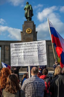 DEU Germany Germany Berlin Pro-Russian demonstration against NATO expansion in Ukraine and for