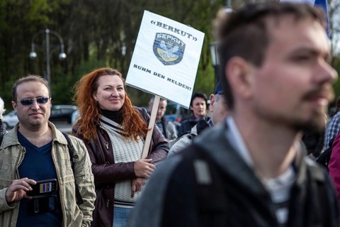 DEU Germany Germany Berlin Pro-Russian demonstration against NATO expansion in Ukraine and for