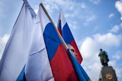 DEU Germany Germany Berlin Pro-Russian demonstration against NATO expansion in Ukraine and for