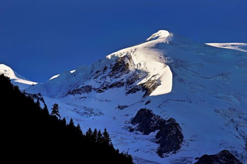 Snow-capped Dome du Goûter, Chamonix-Mont-Blanc, Haute-Savoie, France