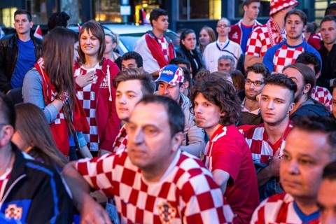 DEU Germany Germany Berlin Public viewing of the World Cup preliminary match between Croatia and
