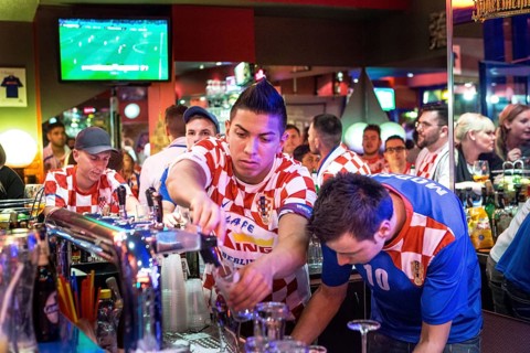 DEU Germany Germany Berlin Public viewing of the World Cup preliminary match between Croatia and
