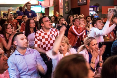 DEU Germany Germany Berlin Public viewing of the World Cup preliminary match between Croatia and