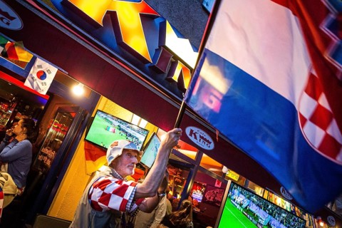 DEU Germany Germany Berlin Public viewing of the World Cup preliminary match between Croatia and