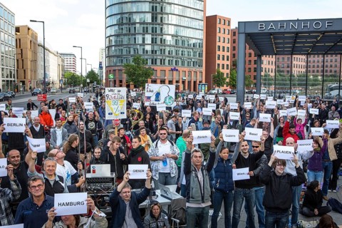 DEU Germany Germany Berlin Monday demonstration on Potsdamer Platz, as an alternative during the