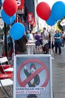DEU Germany Germany Berlin election party at the SPD party headquarters with anti-Nazi poster in